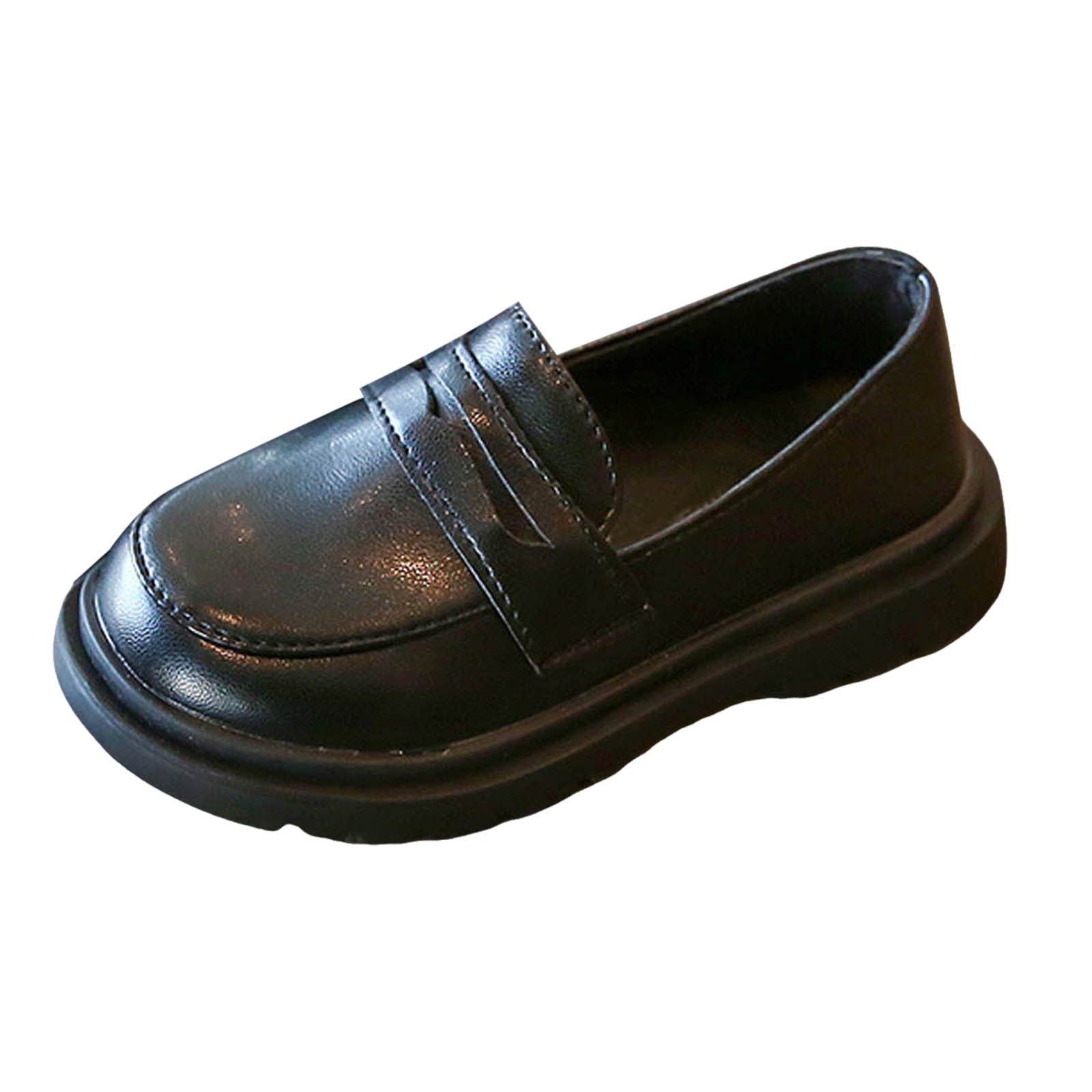Povozer Toddler Boys Dress Shoes Boys Girls Oxford Wedding Dress Shoes Classic School Uniform Flats Formal Casual Loafer for Toddler Little Kid for 15,Black
